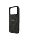 Guess Guess PU Leather 4G Colored Ring MagSafe Zadní Kryt pro iPhone 17 Pro Black