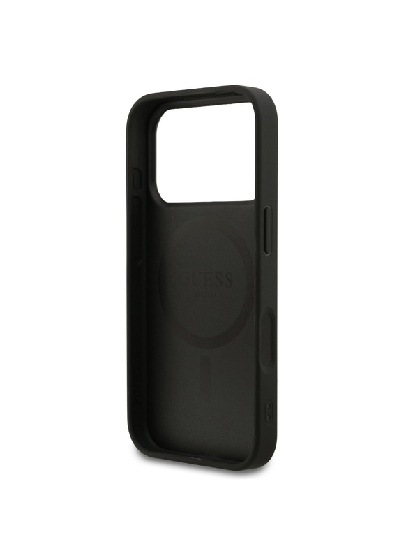 Guess Guess PU Leather 4G Colored Ring MagSafe Zadní Kryt pro iPhone 17 Pro Black