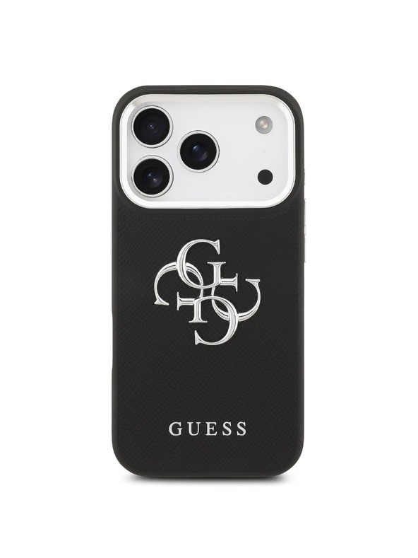 Guess Guess PU Grained 4G Metal Logo Zadní Kryt pro iPhone 17 Pro Black