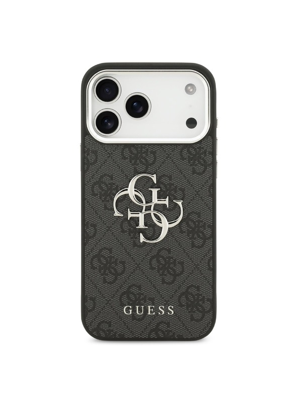 Guess Guess PU 4G Metal Logo Zadní Kryt pro iPhone 17 Pro Max Silver Black