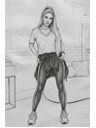 numoco basic Bavlněná dámská halenka s výstřihem do V a krátkým rukávem - béžová