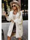 numoco basic Módní oversized kardigan s ozdobnou broží a praktickými kapsami - béžový