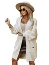 numoco basic Módní oversized kardigan s ozdobnou broží a praktickými kapsami - béžový