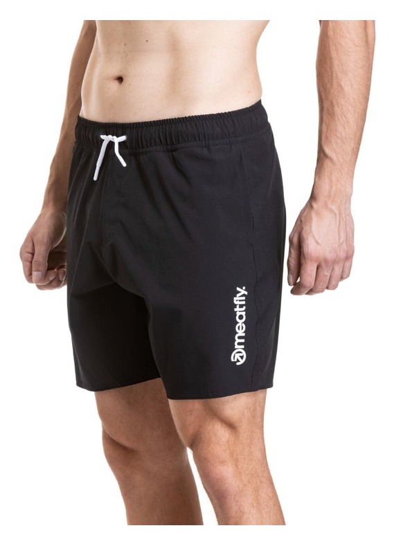 Meatfly Meatfly pánské plavky Keith Boardshorts 17" Black / White