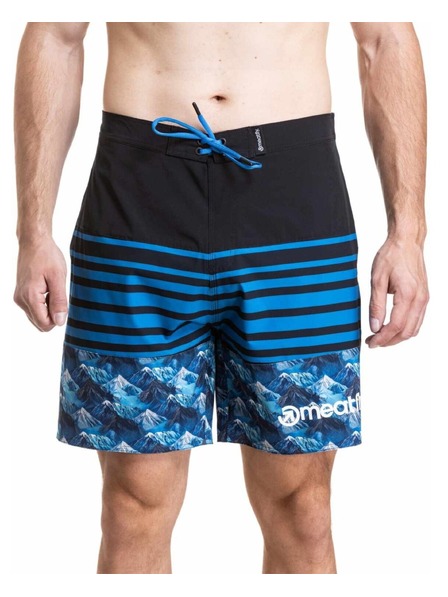 Meatfly Meatfly pánské plavky Ernie Boardshorts 19" Blue Mountains / Stripes / Black
