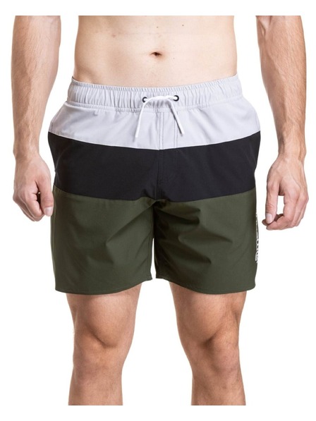 Meatfly Meatfly pánské plavky Keith Boardshorts 17" Olive / Black / Quiet Gray