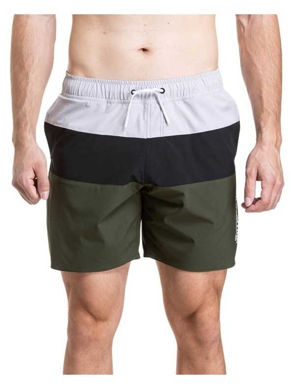 Meatfly Meatfly pánské plavky Keith Boardshorts 17" Olive / Black / Quiet Gray