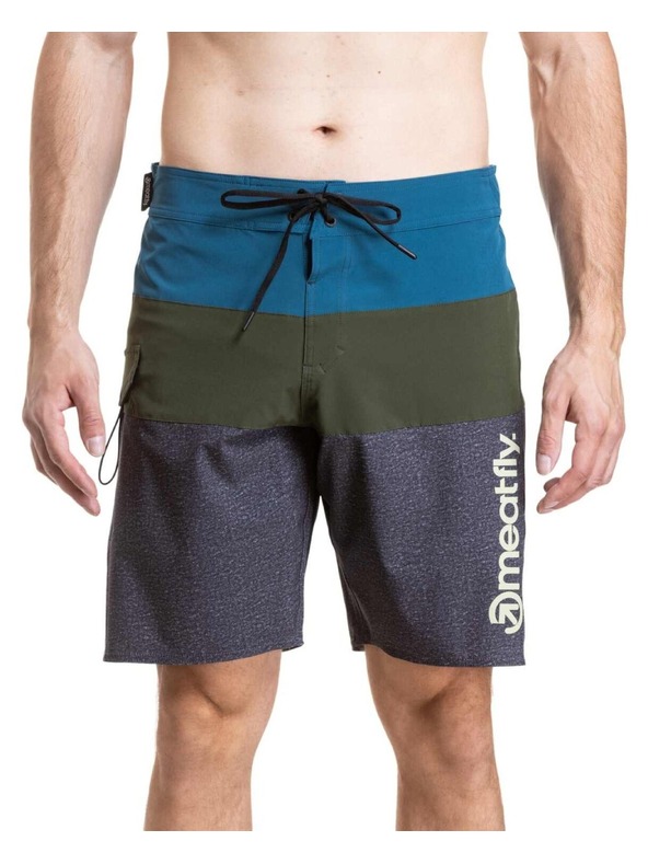 Meatfly Meatfly pánské plavky Mitch Boardshorts 21" Olive / Super Teal
