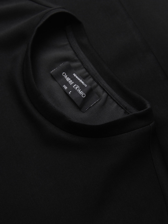 Ombre Clothing Pánská mikina se stříbrnou a černou aplikací pantera na zádech s kulatým výstřihem - černá V1 OM-SSNZ-0274 Ombre Clothing