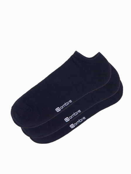 Ombre Clothing Pánské ponožky na nohy 3-pack - tmavě modré V1 OM-SOSS-0102 Ombre Clothing