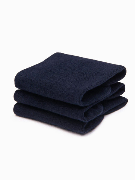 Ombre Clothing Pánské ponožky na nohy 3-pack - tmavě modré V1 OM-SOSS-0102 Ombre Clothing