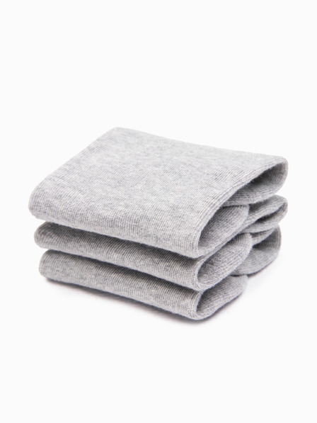 Ombre Clothing Pánské ponožky 3-pack - šedá melanž V3 OM-SOSS-0102 Ombre Clothing