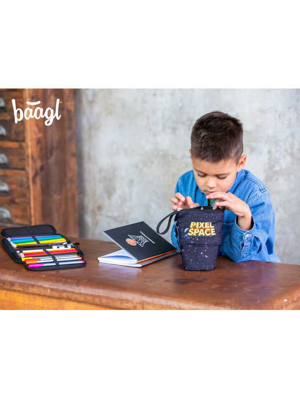 BAAGL  BAAGL Školní penál Pastelkovník Pixel Space GRS