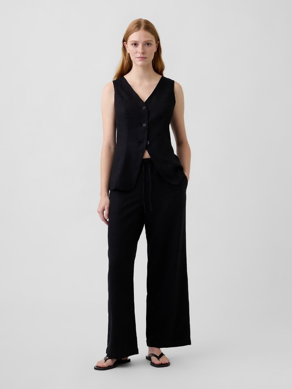 GAP Lněné kalhoty Wide-Leg GAP