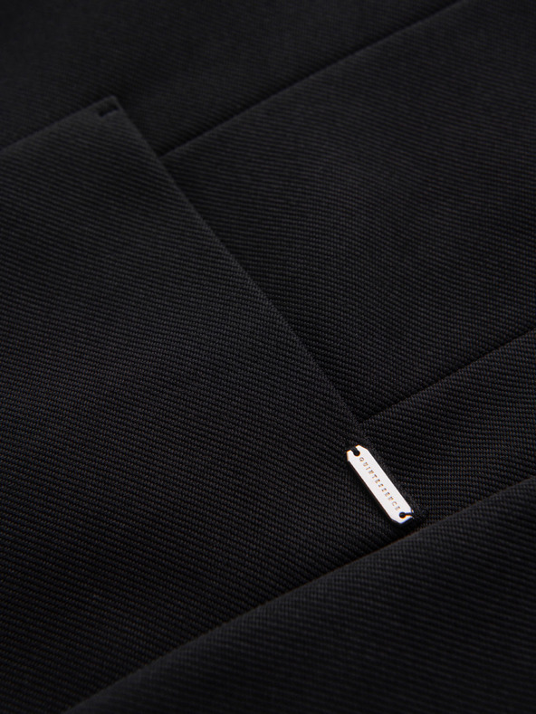 Ombre Clothing Pánská strukturovaná bunda s vysokým límcem a kapucí - černá V2 M167 Ombre Clothing