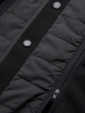 Ombre Clothing Pánská strukturovaná bunda s vysokým límcem a kapucí - černá V2 M167 Ombre Clothing