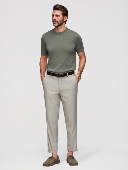 Ombre Clothing Pánské chino kalhoty REGULAR FIT s elastickým pasem - šedé a béžové V1 P1525 Ombre Clothing