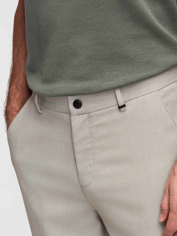 Ombre Clothing Pánské chino kalhoty REGULAR FIT s elastickým pasem - šedé a béžové V1 P1525 Ombre Clothing