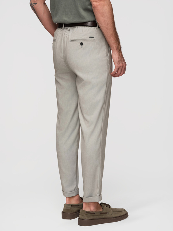 Ombre Clothing Pánské chino kalhoty REGULAR FIT s elastickým pasem - šedé a béžové V1 P1525 Ombre Clothing