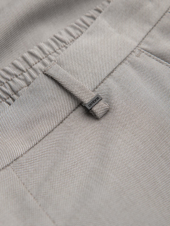 Ombre Clothing Pánské chino kalhoty REGULAR FIT s elastickým pasem - šedé a béžové V1 P1525 Ombre Clothing