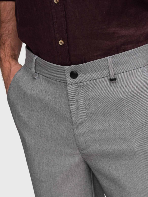 Ombre Clothing Pánské chino kalhoty REGULAR FIT s elastickým pasem - šedé V2 P1525 Ombre Clothing