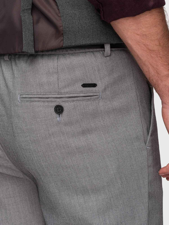 Ombre Clothing Pánské chino kalhoty REGULAR FIT s elastickým pasem - šedé V2 P1525 Ombre Clothing