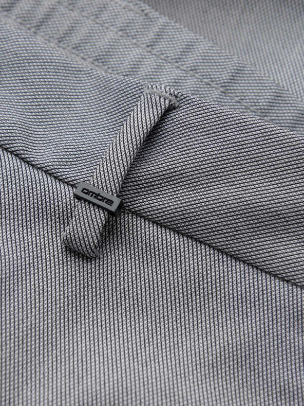 Ombre Clothing Pánské chino kalhoty REGULAR FIT s elastickým pasem - šedé V2 P1525 Ombre Clothing