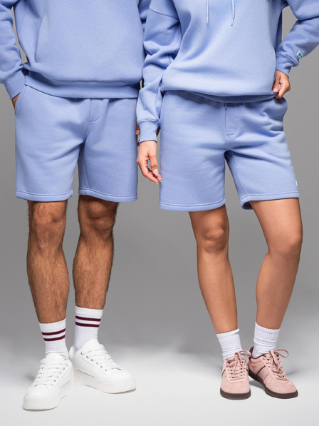 Ombre Clothing Unisex teplákové šortky s žebrovaným pasem - levandulová V9 OU-SRBC-0101 Ombre Clothing