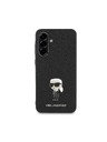 Karl Lagerfeld Karl Lagerfeld Fixed Glitter Metal Ikonik Zadní Kryt pro Samsung Galaxy A56 Black