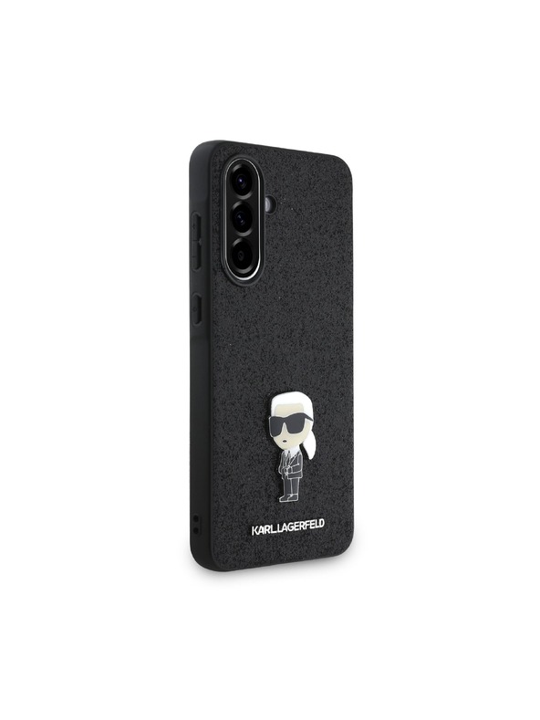 Karl Lagerfeld Karl Lagerfeld Fixed Glitter Metal Ikonik Zadní Kryt pro Samsung Galaxy A56 Black
