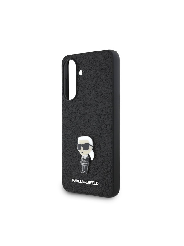 Karl Lagerfeld Karl Lagerfeld Fixed Glitter Metal Ikonik Zadní Kryt pro Samsung Galaxy A56 Black