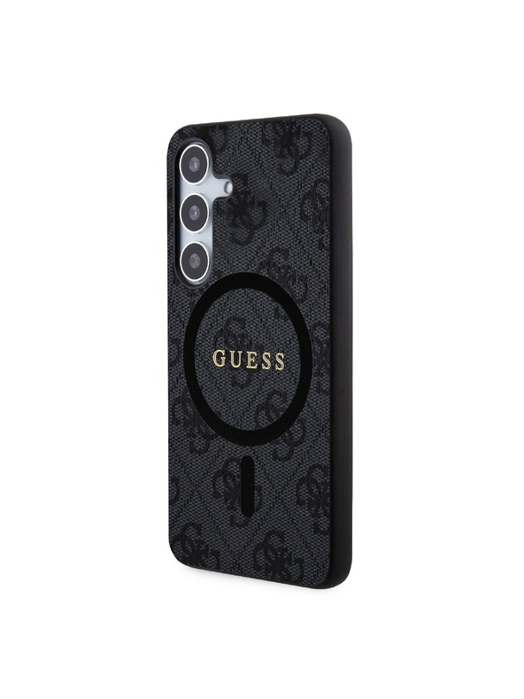Guess Guess PU Leather 4G Colored Ring MagSafe Zadní Kryt pro Samsung Galaxy S24 Black