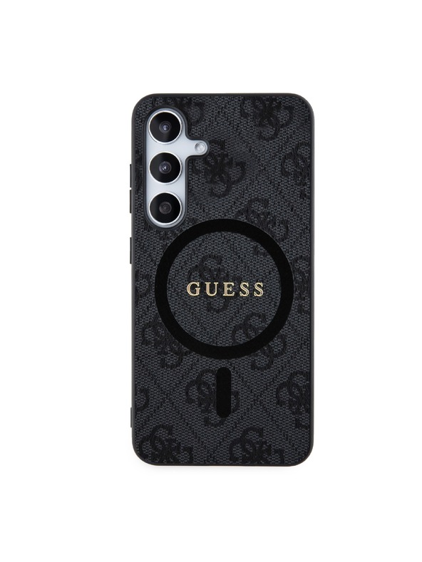 Guess Guess PU Leather 4G Colored Ring MagSafe Zadní Kryt pro Samsung Galaxy S24 Black
