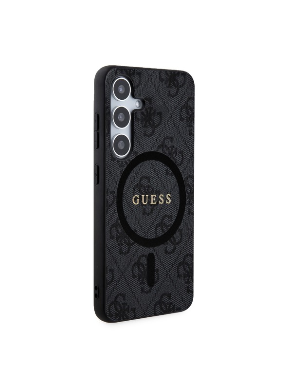 Guess Guess PU Leather 4G Colored Ring MagSafe Zadní Kryt pro Samsung Galaxy S24 Black