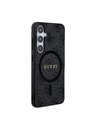 Guess Guess PU Leather 4G Colored Ring MagSafe Zadní Kryt pro Samsung Galaxy S24 Black