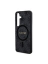 Guess Guess PU Leather 4G Colored Ring MagSafe Zadní Kryt pro Samsung Galaxy S24 Black