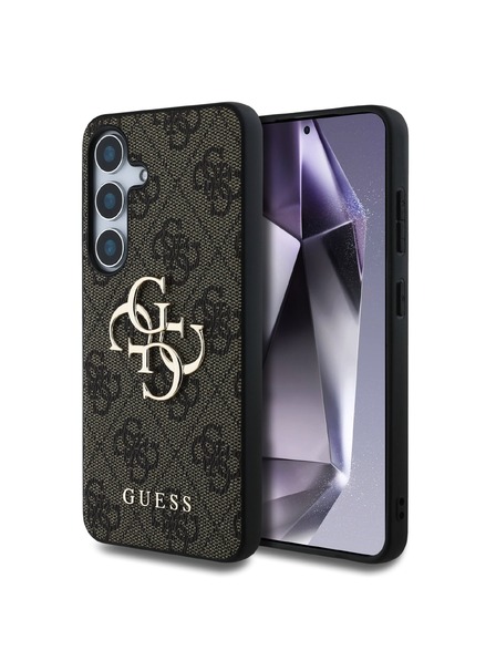 Guess Guess PU 4G Metal Logo Zadní Kryt pro Samsung Galaxy S25+ Brown