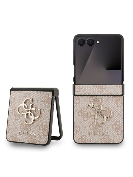 Guess Guess PU 4G Metal Logo Zadní Kryt pro Samsung Galaxy Z Flip 7 Pink