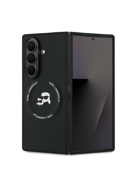 Karl Lagerfeld Karl Lagerfeld PU Karl and Choupette Heads Magnetic Zadní Kryt pro Samsung Galaxy Z Fold 7 Black