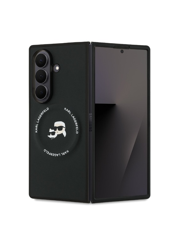 Karl Lagerfeld Karl Lagerfeld PU Karl and Choupette Heads Magnetic Zadní Kryt pro Samsung Galaxy Z Fold 7 Black