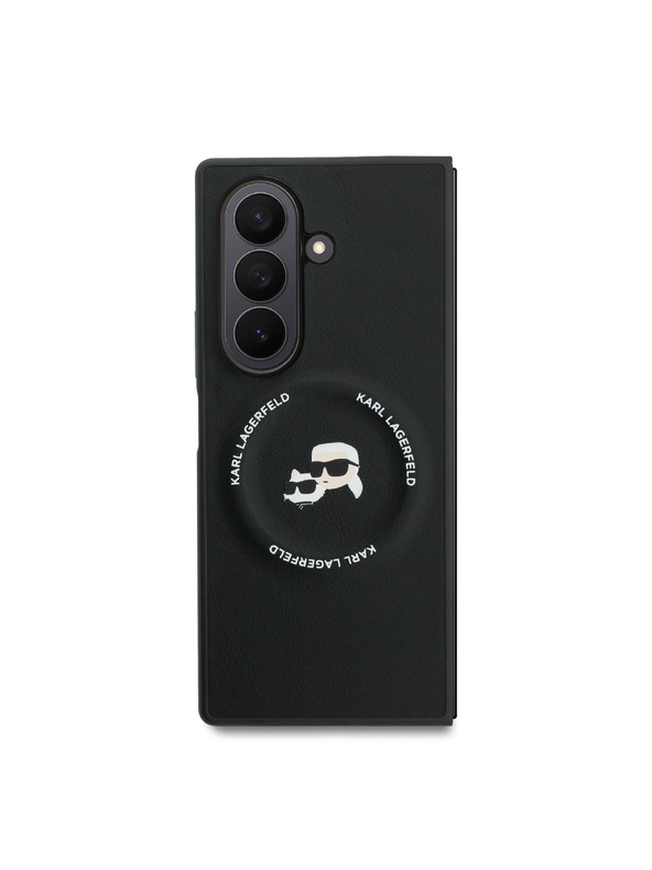 Karl Lagerfeld Karl Lagerfeld PU Karl and Choupette Heads Magnetic Zadní Kryt pro Samsung Galaxy Z Fold 7 Black