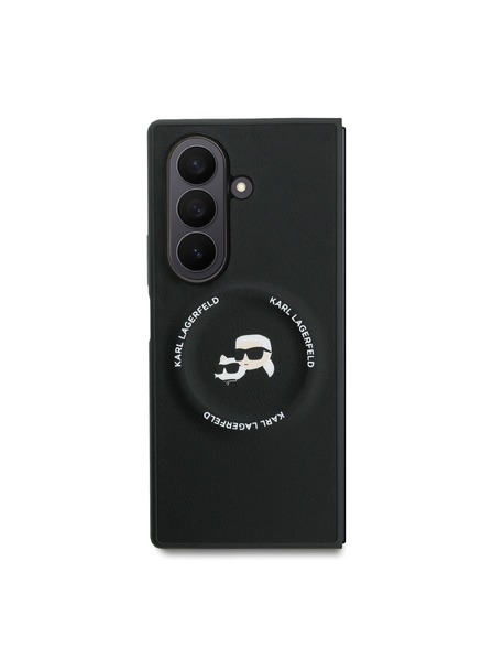 Karl Lagerfeld Karl Lagerfeld PU Karl and Choupette Heads Magnetic Zadní Kryt pro Samsung Galaxy Z Fold 7 Black