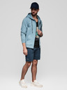 Ombre Clothing Sada dvou pánských teplákových šortek volného střihu - tmavě modrá/tyrkysová V1 Z126 Ombre Clothing