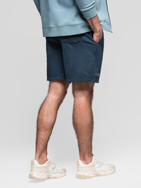 Ombre Clothing Sada dvou pánských teplákových šortek volného střihu - tmavě modrá/tyrkysová V1 Z126 Ombre Clothing