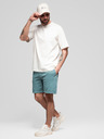 Ombre Clothing Sada dvou pánských teplákových šortek volného střihu - tmavě modrá/tyrkysová V1 Z126 Ombre Clothing