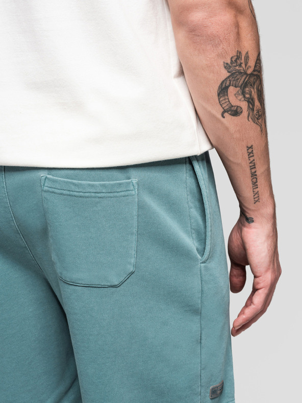Ombre Clothing Sada dvou pánských teplákových šortek volného střihu - tmavě modrá/tyrkysová V1 Z126 Ombre Clothing