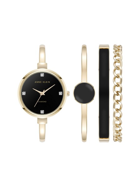 Anne Klein Dámská dárková sada hodinek a náramků Anne Klein AK/5142BKST