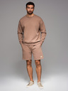 Ombre Clothing Sada dvou UNISEX kraťasů s elastickým pasem - krémově/světle hnědá V2 Z129 Ombre Clothing