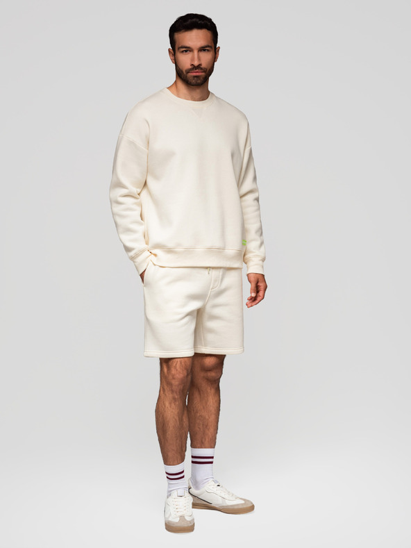 Ombre Clothing Sada dvou UNISEX kraťasů s elastickým pasem - krémově/světle hnědá V2 Z129 Ombre Clothing