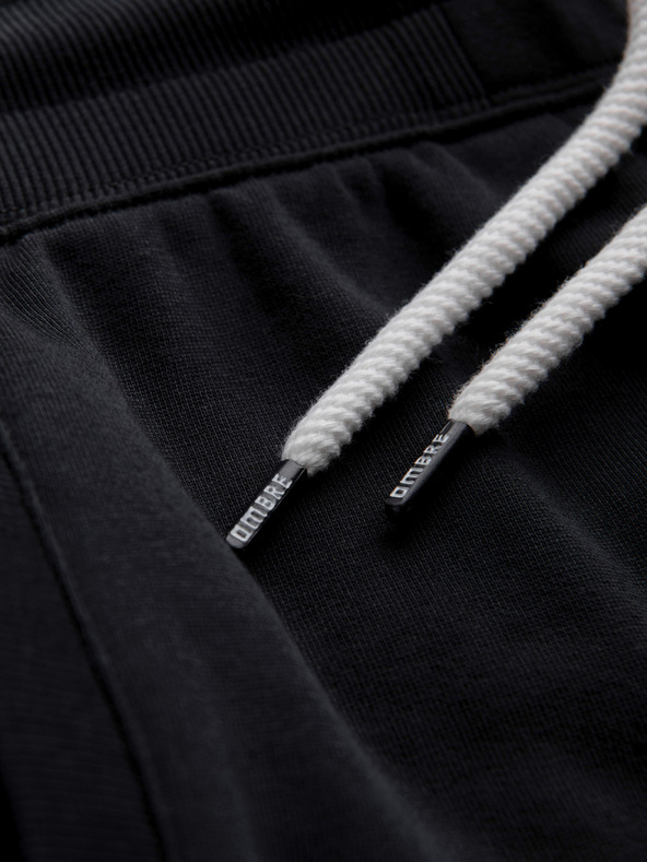 Ombre Clothing Sada dvou pánských základních teplákových kraťasů - černá/krémová V2 Z124 Ombre Clothing